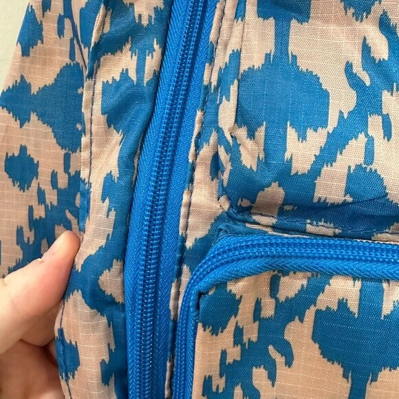 KAVU Sling Rope Bag Blue Zip Pockets Daypack Travel Backpack Aztec H20 Resistent - Picture 5 of 11